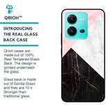 Marble Collage Art Glass Case For Vivo V25