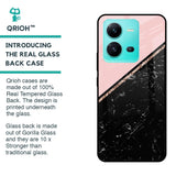 Marble Texture Pink Glass Case For Vivo V25