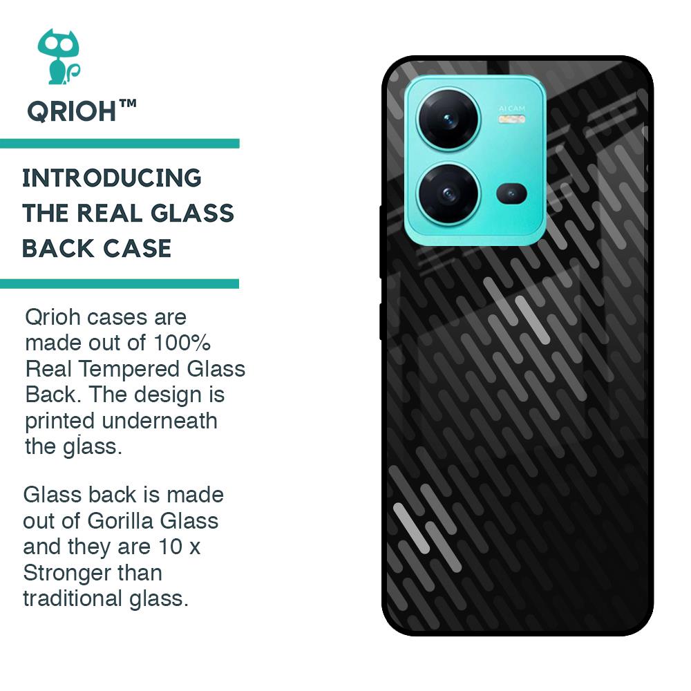 Dark Abstract Pattern Glass Case For Vivo V25