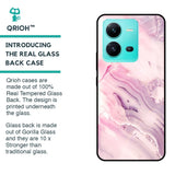Diamond Pink Gradient Glass Case For Vivo V25