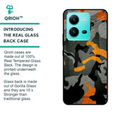 Camouflage Orange Glass Case For Vivo V25