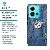 Kitty In Pocket Glass Case For Vivo V25