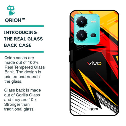 Race Jersey Pattern Glass Case For Vivo V25