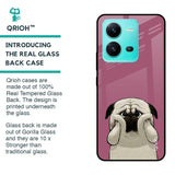 Funny Pug Face Glass Case For Vivo V25