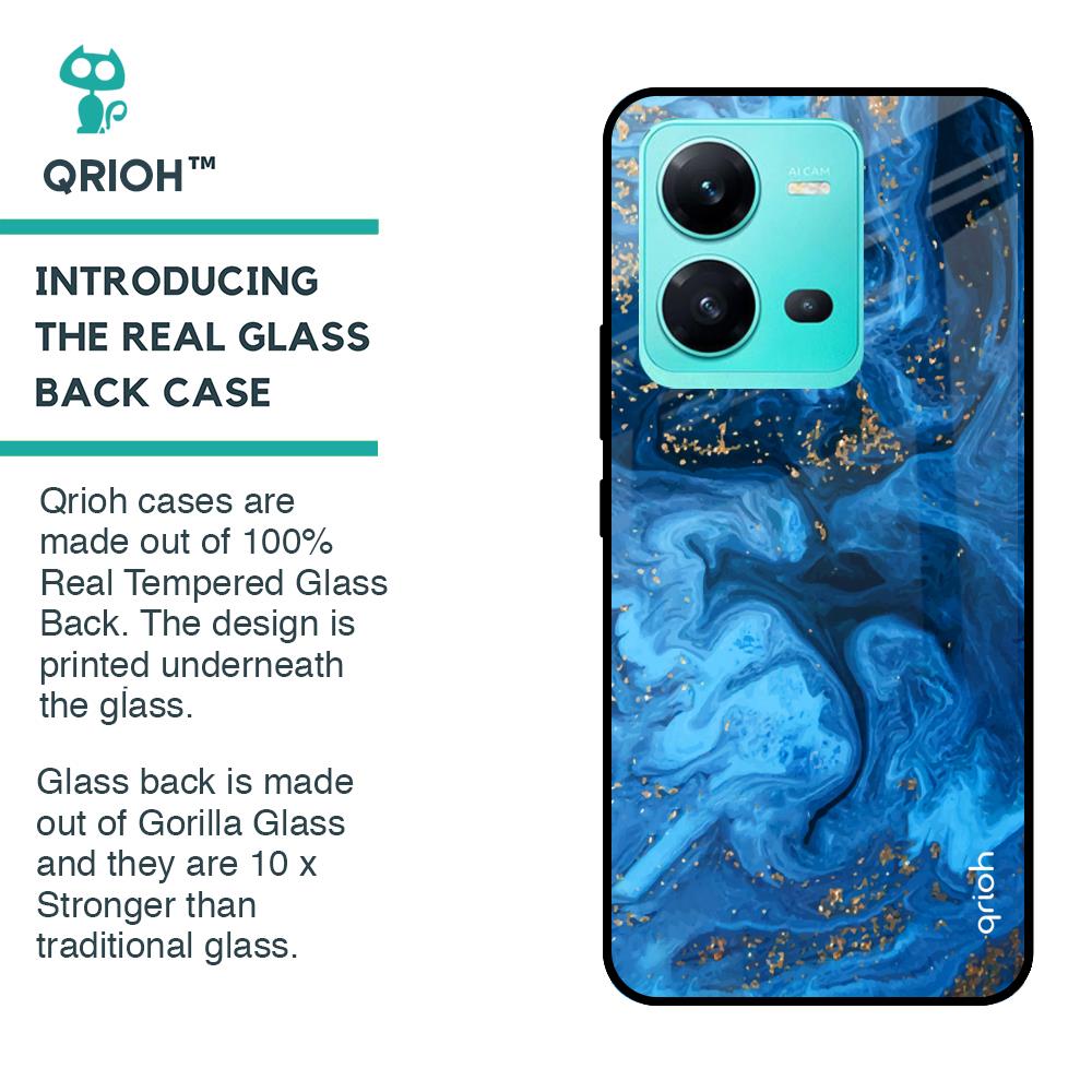 Gold Sprinkle Glass case for Vivo V25
