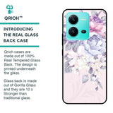 Elegant Floral Glass case for Vivo V25