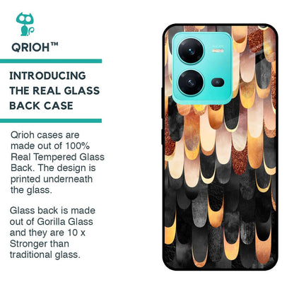 Bronze Abstract Glass Case for Vivo V25