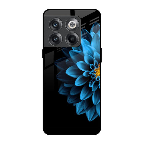 Half Blue Flower OnePlus 10T 5G Glass Back Cover Online