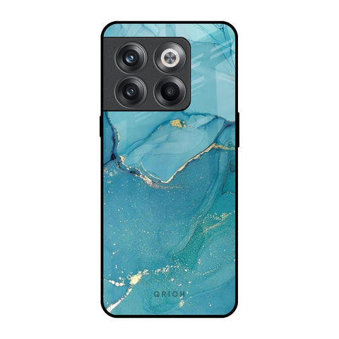 Blue Golden Glitter OnePlus 10T 5G Glass Back Cover Online