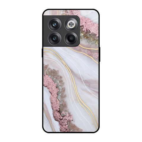 Pink & Gold Gllitter Marble OnePlus 10T 5G Glass Back Cover Online
