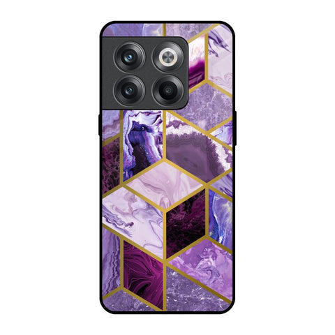 Purple Rhombus Marble OnePlus 10T 5G Glass Back Cover Online