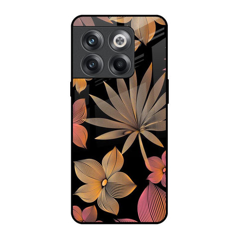 Lines Pattern Flowers OnePlus 10T 5G Glass Back Cover Online
