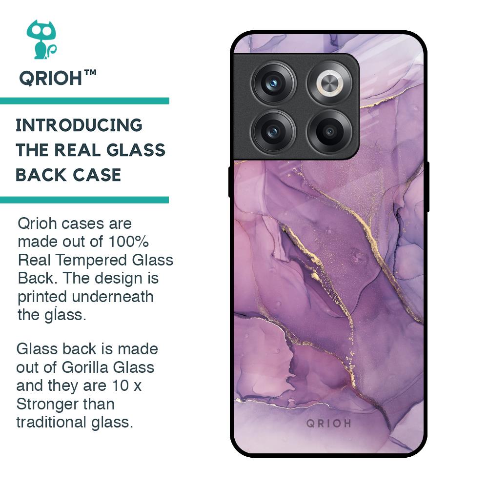 Purple Gold Marble Glass Case for OnePlus 10T 5G