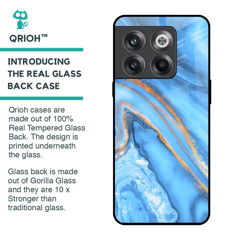 Vibrant Blue Marble Glass Case for OnePlus 10T 5G