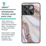 Pink & Gold Gllitter Marble Glass Case for OnePlus 10T 5G