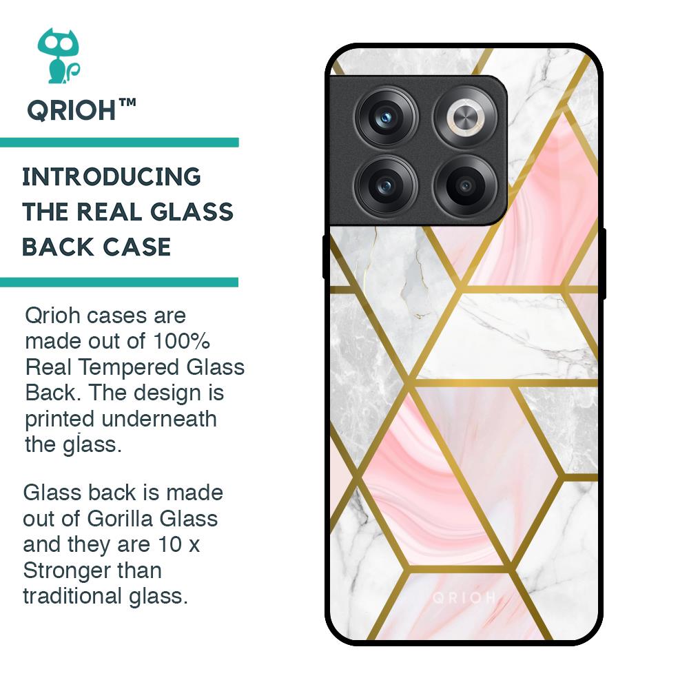 Geometrical Marble Glass Case for OnePlus 10T 5G