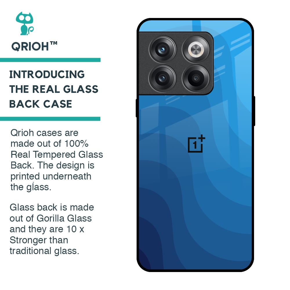 Blue Wave Abstract Glass Case for OnePlus 10T 5G