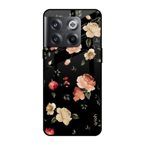 Black Spring Floral OnePlus 10T 5G Glass Cases & Covers Online