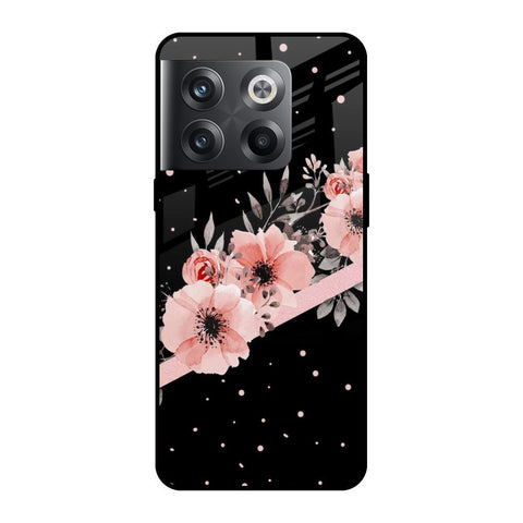 Floral Black Band OnePlus 10T 5G Glass Cases & Covers Online