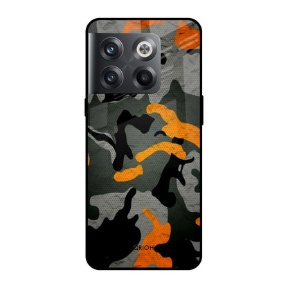 Camouflage Orange OnePlus 10T 5G Glass Cases & Covers Online