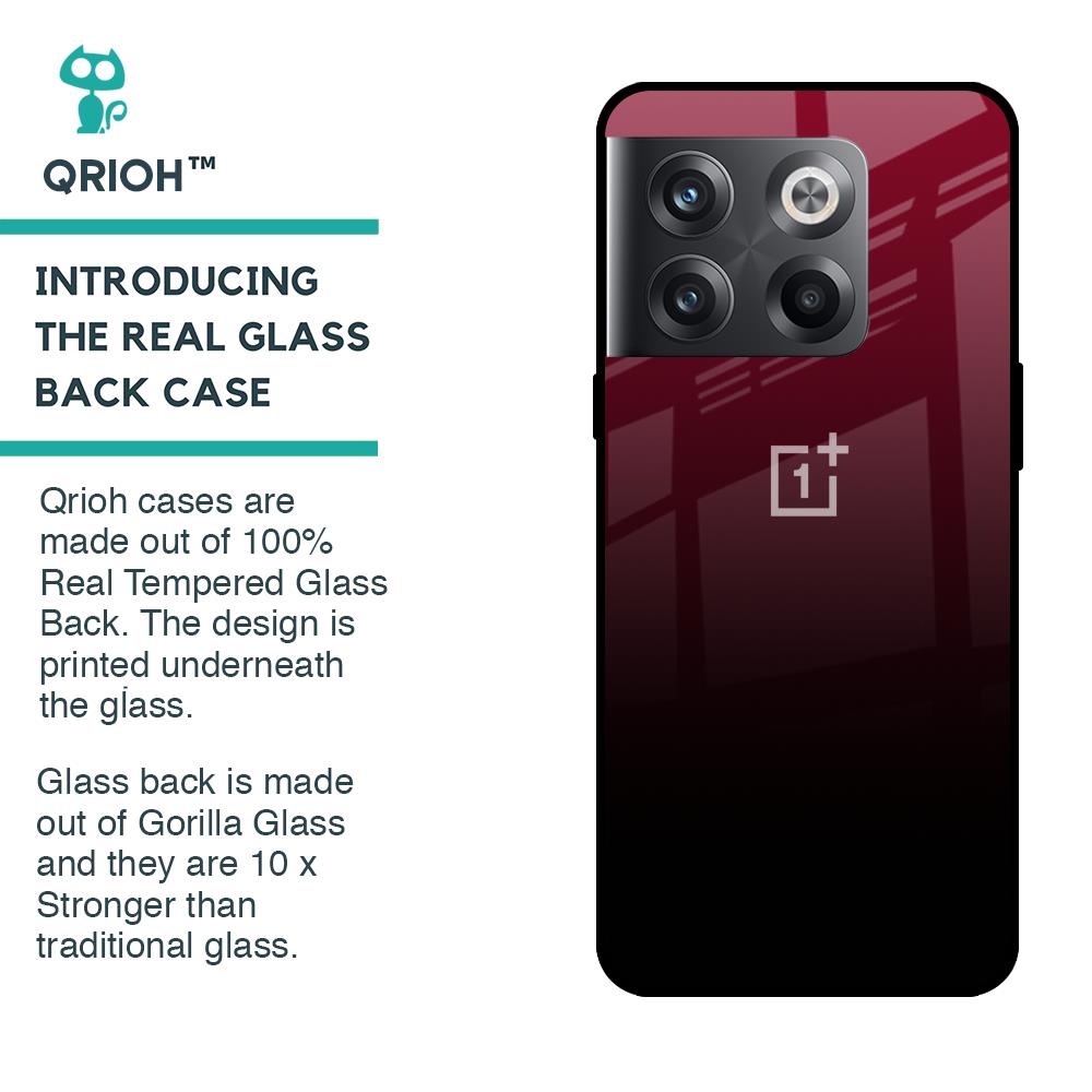 Wine Red Glass Case For OnePlus 10T 5G