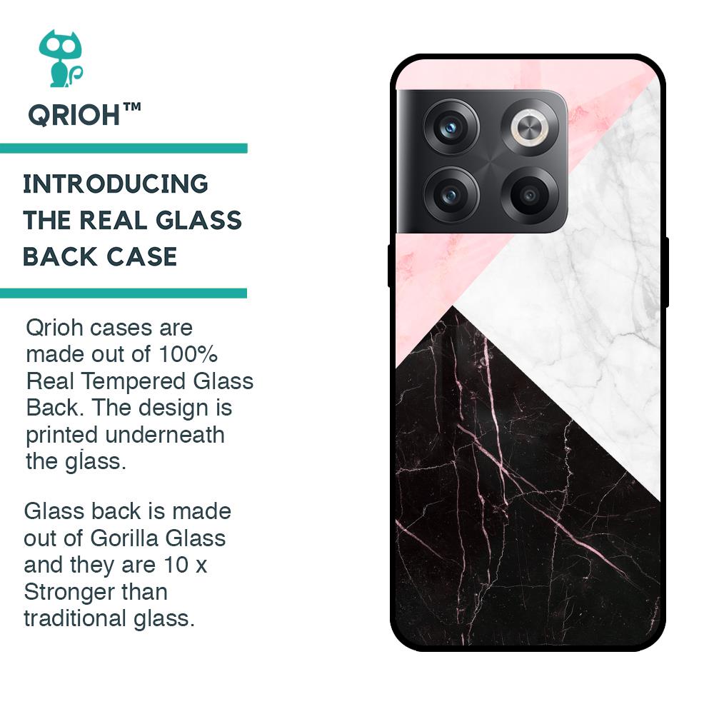 Marble Collage Art Glass Case For OnePlus 10T 5G