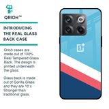 Pink & White Stripes Glass Case For OnePlus 10T 5G