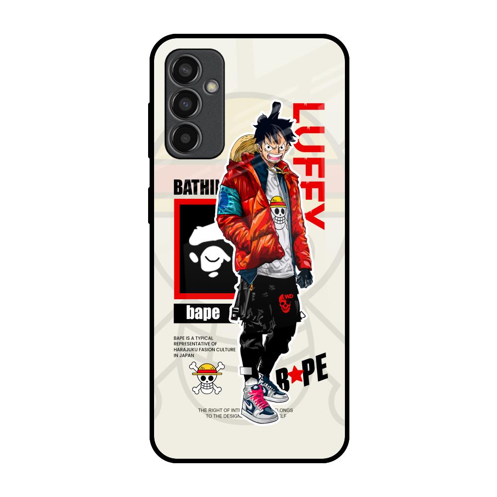 Bape Luffy Samsung Galaxy M13 Glass Back Cover Online