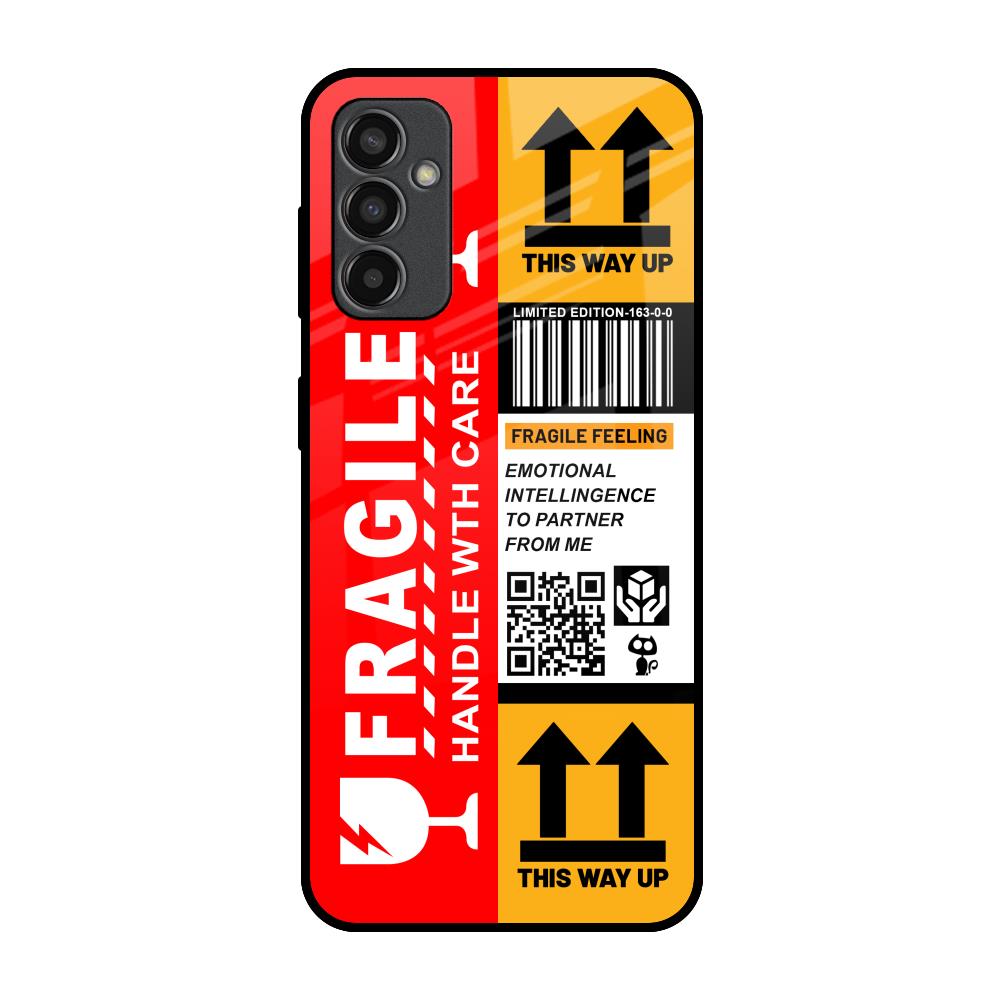Handle With Care Samsung Galaxy M13 Glass Back Cover Online