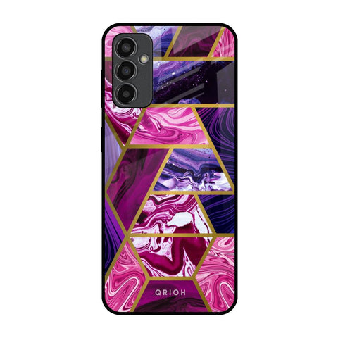 Electroplated Geometric Marble Samsung Galaxy M13 Glass Back Cover Online