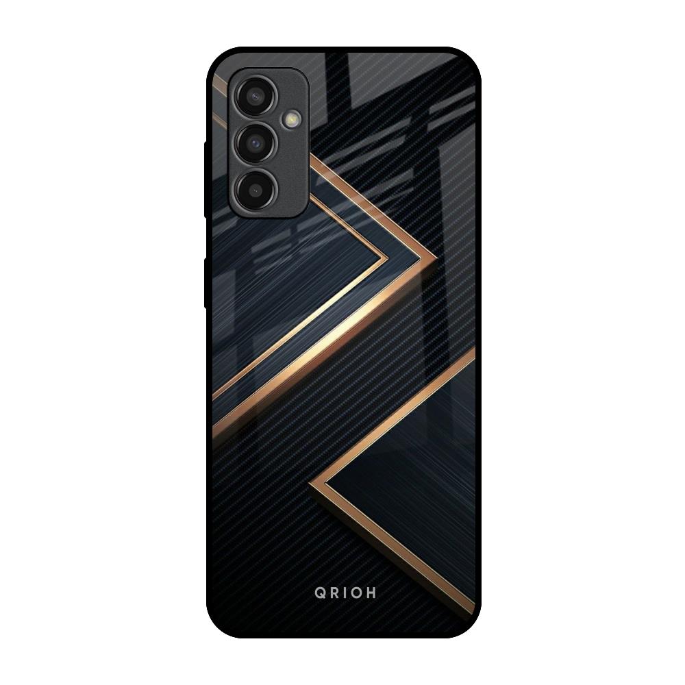 Sleek Golden & Navy Samsung Galaxy M13 Glass Back Cover Online