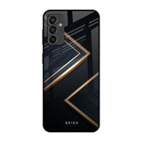 Sleek Golden & Navy Samsung Galaxy M13 Glass Back Cover Online