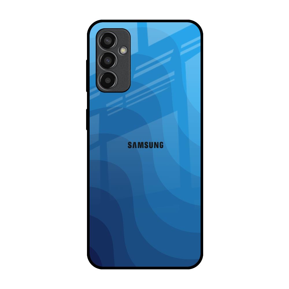 Blue Wave Abstract Samsung Galaxy M13 Glass Back Cover Online
