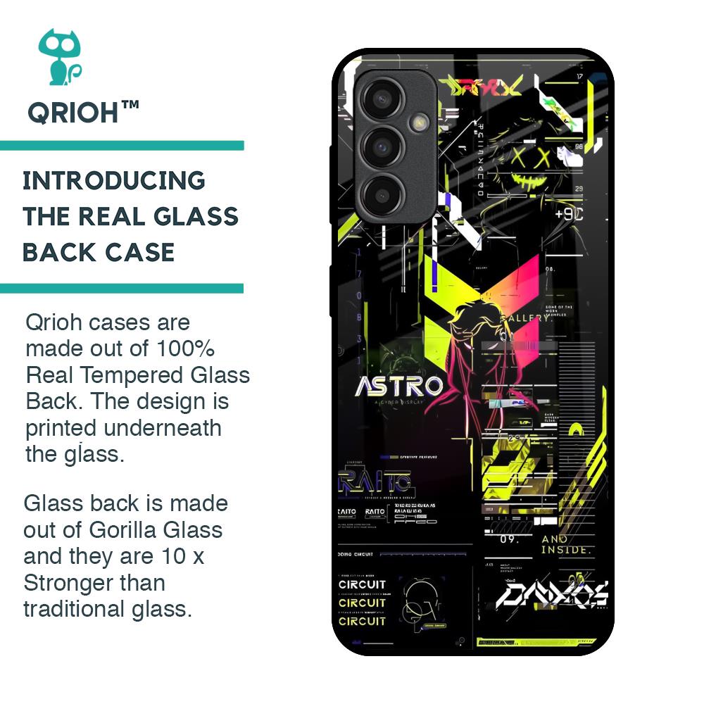 Astro Glitch Glass Case for Samsung Galaxy M13
