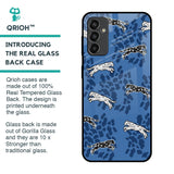 Blue Cheetah Glass Case for Samsung Galaxy M13