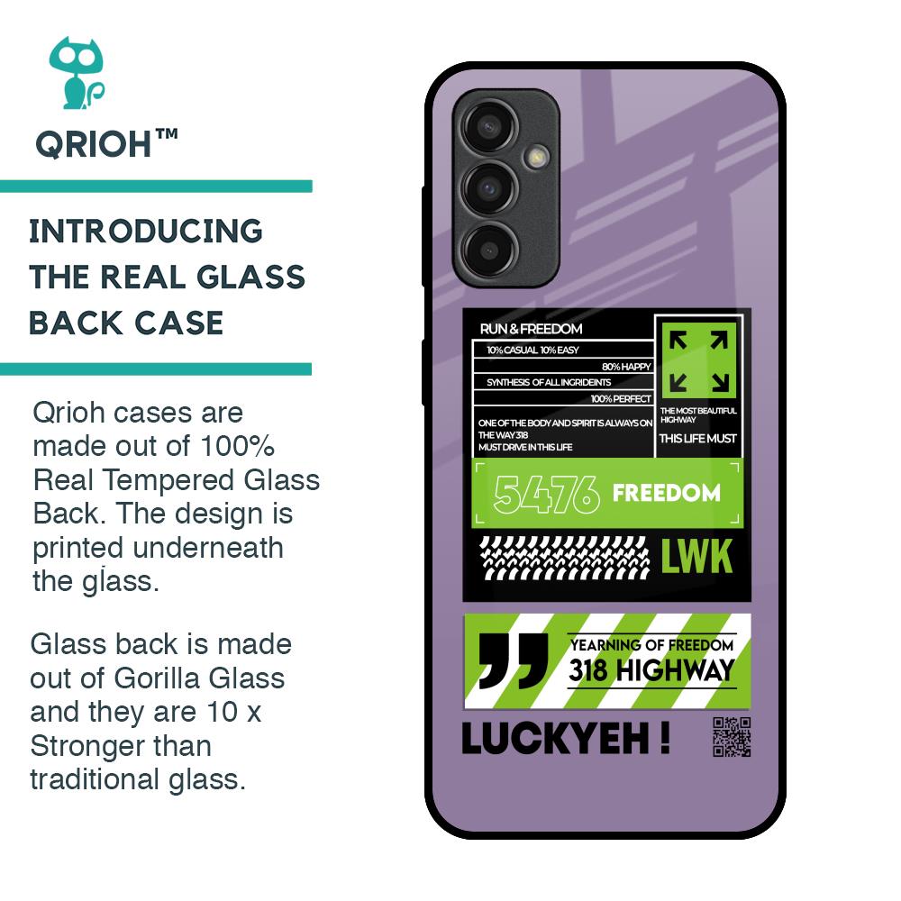 Run & Freedom Glass Case for Samsung Galaxy M13