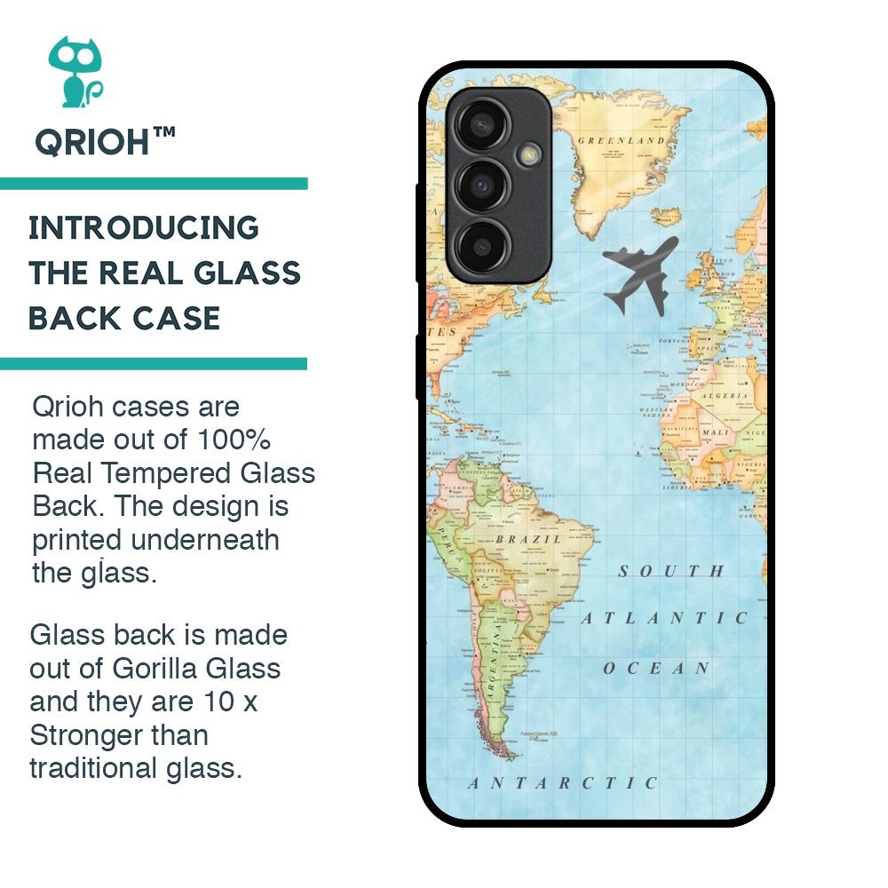Travel Map Glass Case for Samsung Galaxy M13