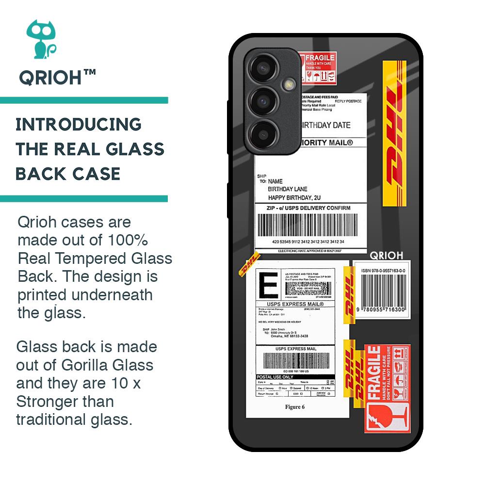 Cool Barcode Label Glass Case For Samsung Galaxy M13