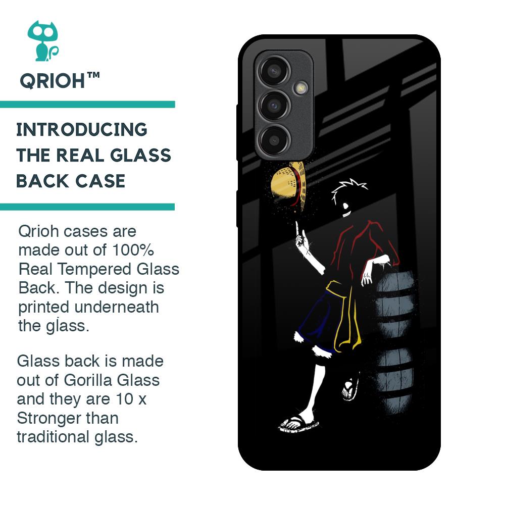 Luffy Line Art Glass Case for Samsung Galaxy M13