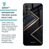 Sleek Golden & Navy Glass Case for Samsung Galaxy M13