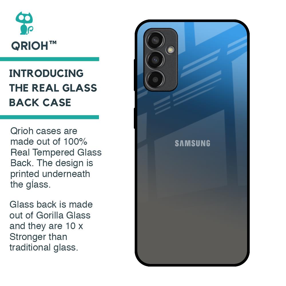 Blue Grey Ombre Glass Case for Samsung Galaxy M13