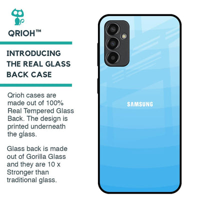 Wavy Blue Pattern Glass Case for Samsung Galaxy M13