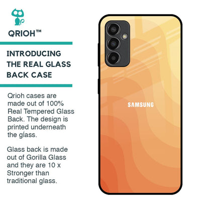 Orange Curve Pattern Glass Case for Samsung Galaxy M13