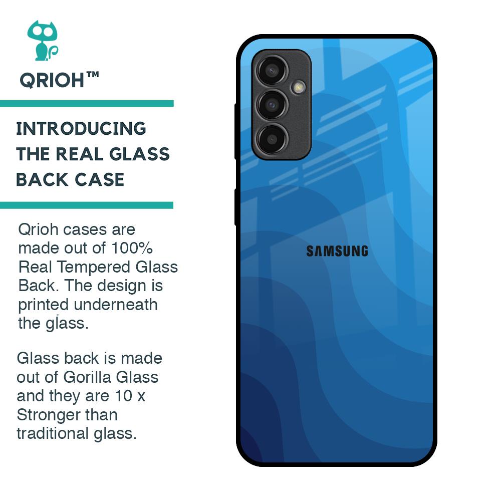 Blue Wave Abstract Glass Case for Samsung Galaxy M13