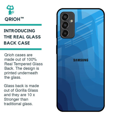 Blue Wave Abstract Glass Case for Samsung Galaxy M13