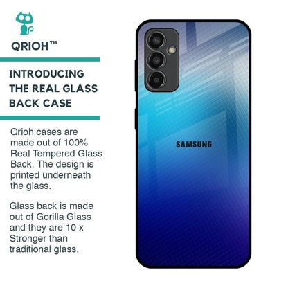 Blue Rhombus Pattern Glass Case for Samsung Galaxy M13