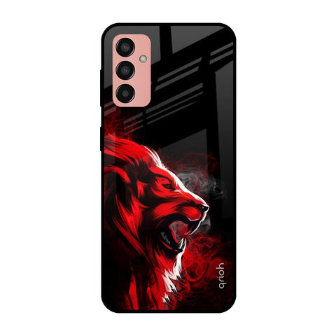 Red Angry Lion Samsung Galaxy M13 Glass Cases & Covers Online
