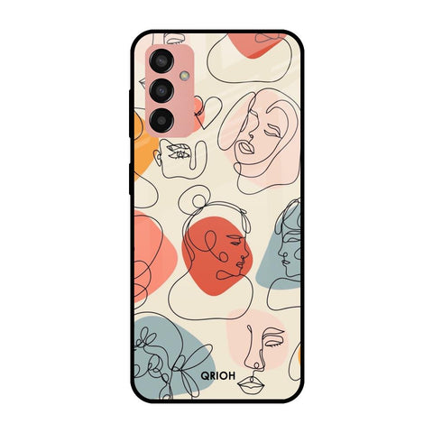 Abstract Faces Samsung Galaxy M13 Glass Cases & Covers Online