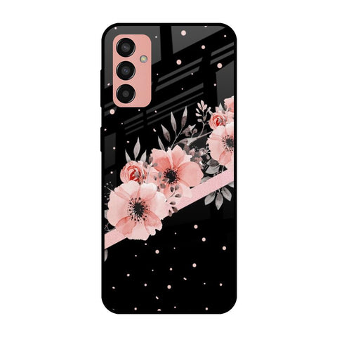 Floral Black Band Samsung Galaxy M13 Glass Cases & Covers Online