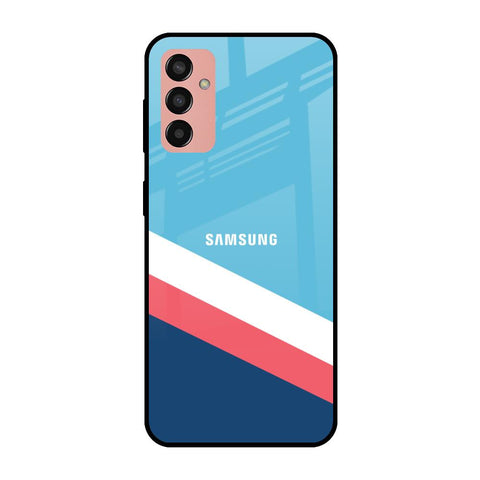 Pink & White Stripes Samsung Galaxy M13 Glass Cases & Covers Online